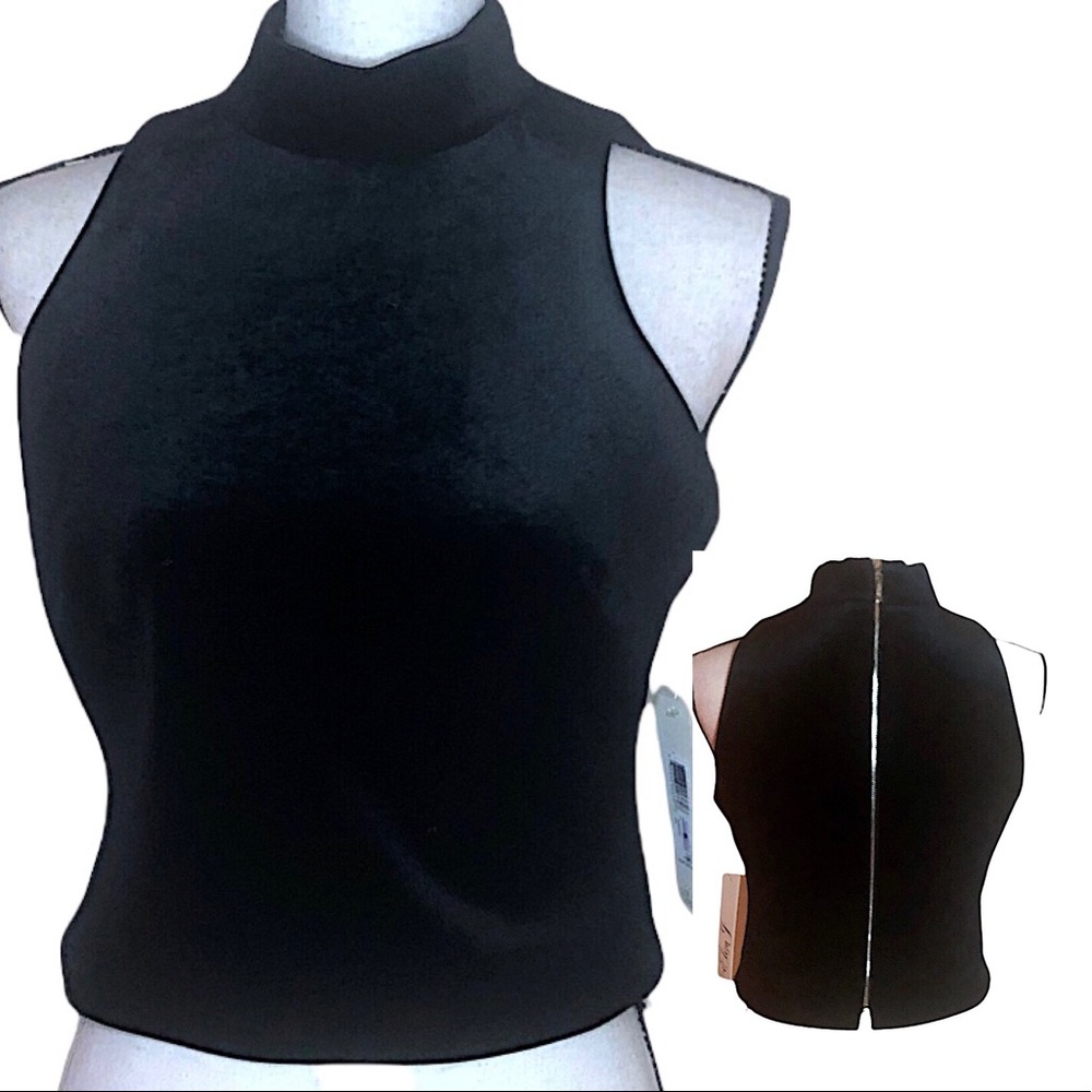 Eliza J Velvet Mock Neck Sleeveless Top Sz 6 NWT